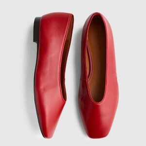 Madewell Mylie Ballet Flat Wild Cranberry Red Smooth Leather Women's Size 10 NEW
